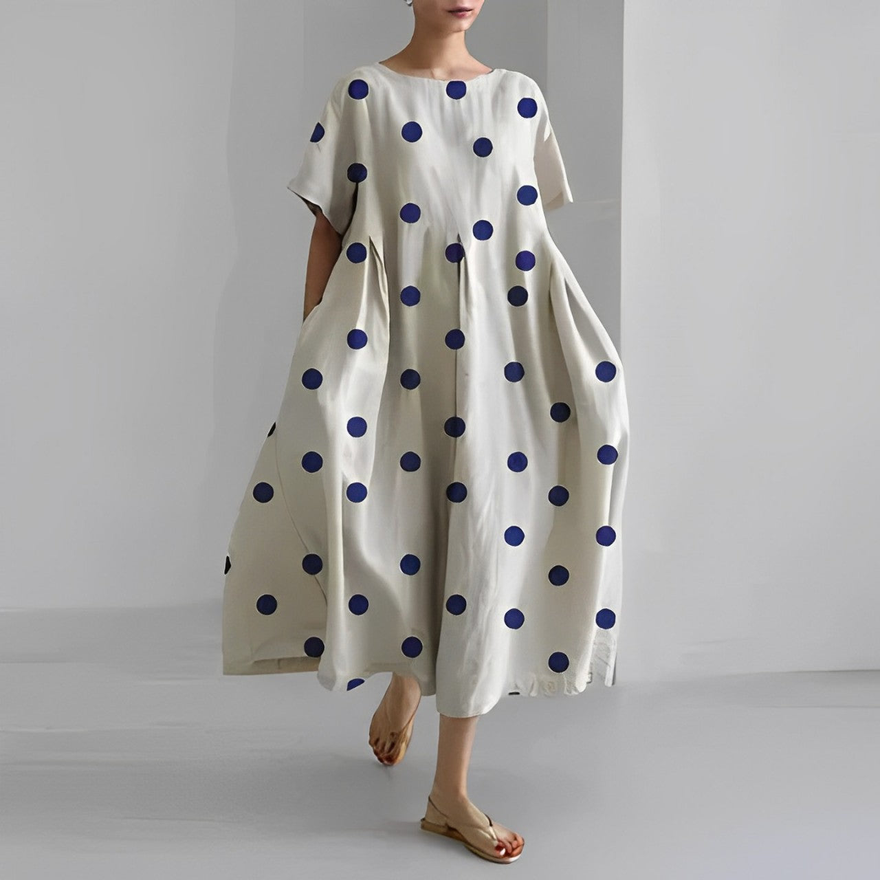 Blumenkleid aus hochwertiger Baumwolle mit elegantem Blumendruck – Ideal für jeden Anlass 8