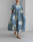 Blumenkleid aus hochwertiger Baumwolle mit elegantem Blumendruck – Ideal für jeden Anlass 10