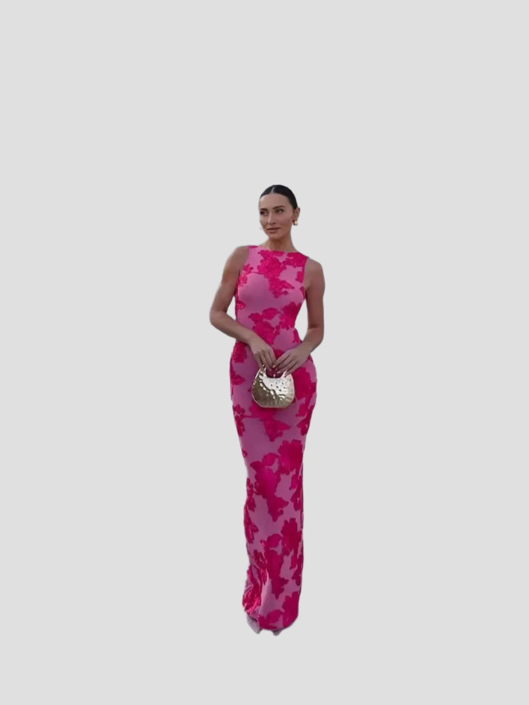 Blumenmaxikleid mit Figurbetontem Schnitt für Eleganz 0