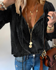 Elegante Boho-Bluse mit Geschlitztem Ausschnitt – Luftige Passform für Jeden Tag 3