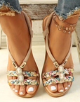 Boho Flache Sandalen aus Flanell für Stilvolle Sommertage – Bequeme und Elegante Sommerschuhe 2