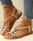 Boho Flache Sandalen aus Flanell für Stilvolle Sommertage – Bequeme und Elegante Sommerschuhe 8
