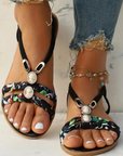 Boho Flache Sandalen aus Flanell für Stilvolle Sommertage – Bequeme und Elegante Sommerschuhe 9