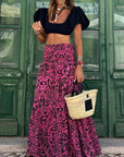 Boho Maxirock mit lebhaftem Blumendruck 2