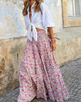 Boho Maxirock mit lebhaftem Blumendruck 4