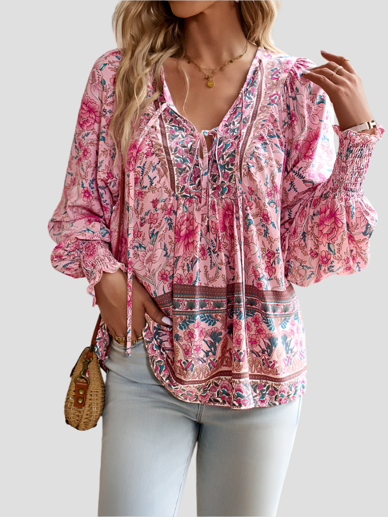 Boho Tunika mit floralem Print für Alltagsschick 0