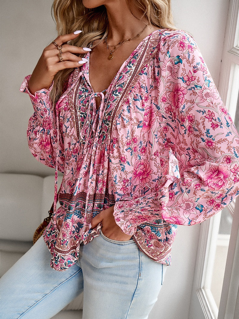 Boho Tunika mit floralem Print für Alltagsschick 1