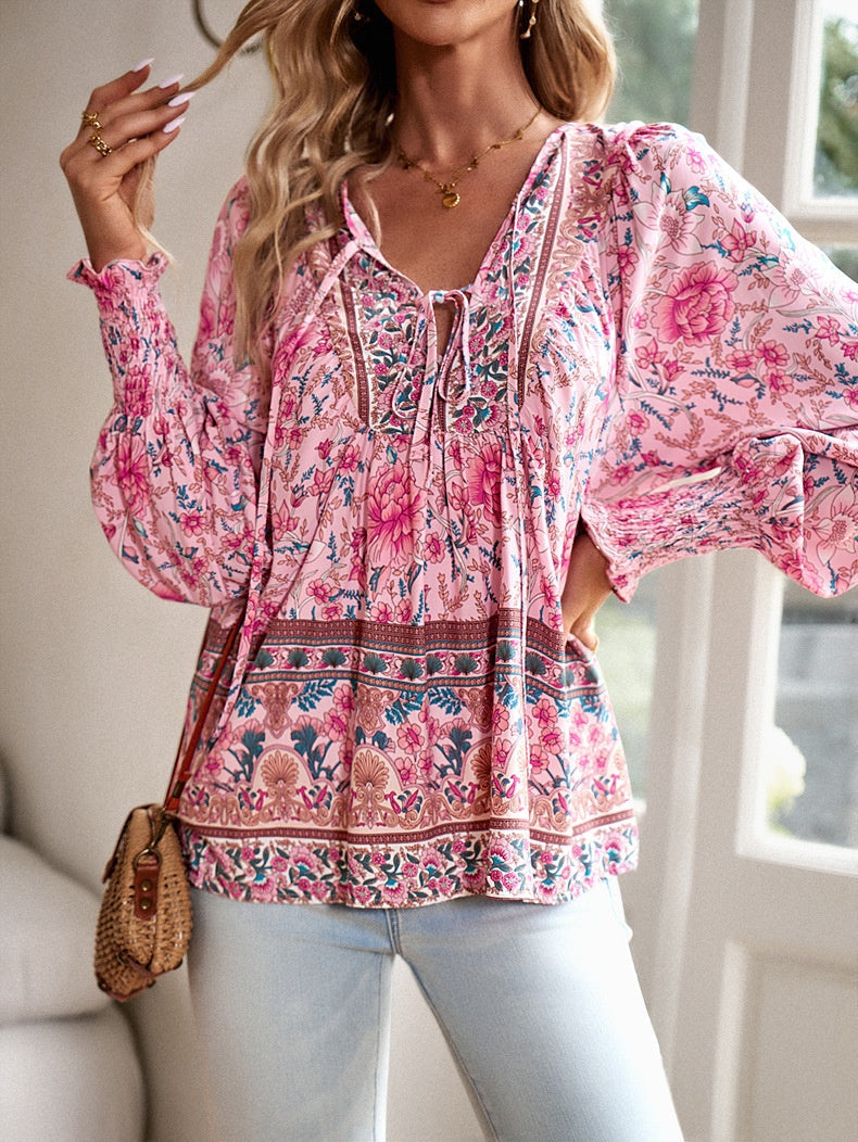 Boho Tunika mit floralem Print für Alltagsschick 2