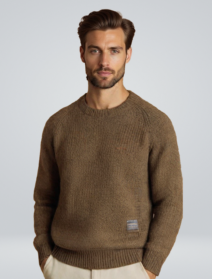 Bruno | Herren Strickpullover Rundhals Grobstrick Raglanärmel 1