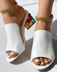 Bunte Sandalen mit eleganter Blockabsatz 3