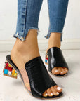 Bunte Sandalen mit eleganter Blockabsatz 4