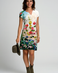 Blumenkleid mit fließendem Schnitt und floralem Design – Ideal für Sommerpartys 1