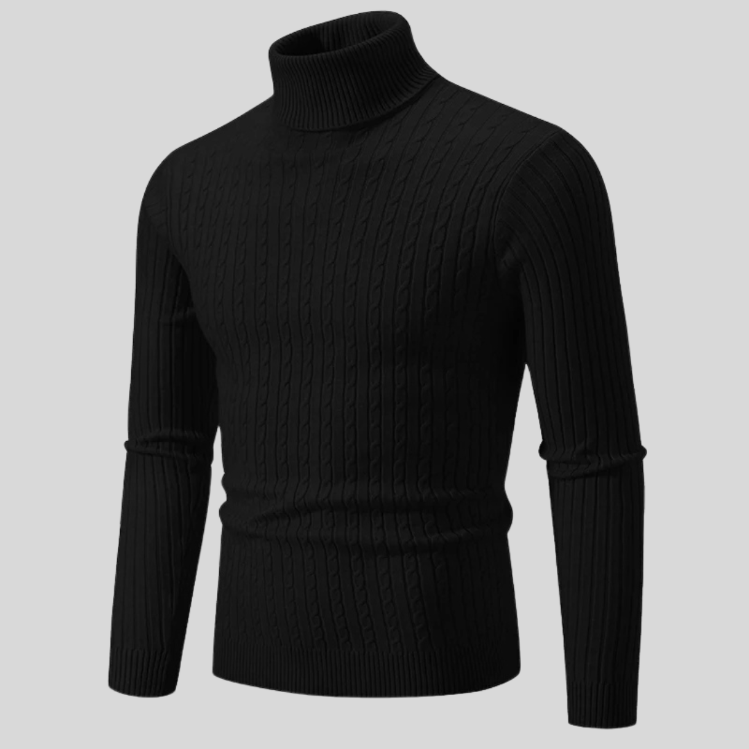 Christoph | Herren Rollkragenpullover Zopfstruktur Baumwolle 2