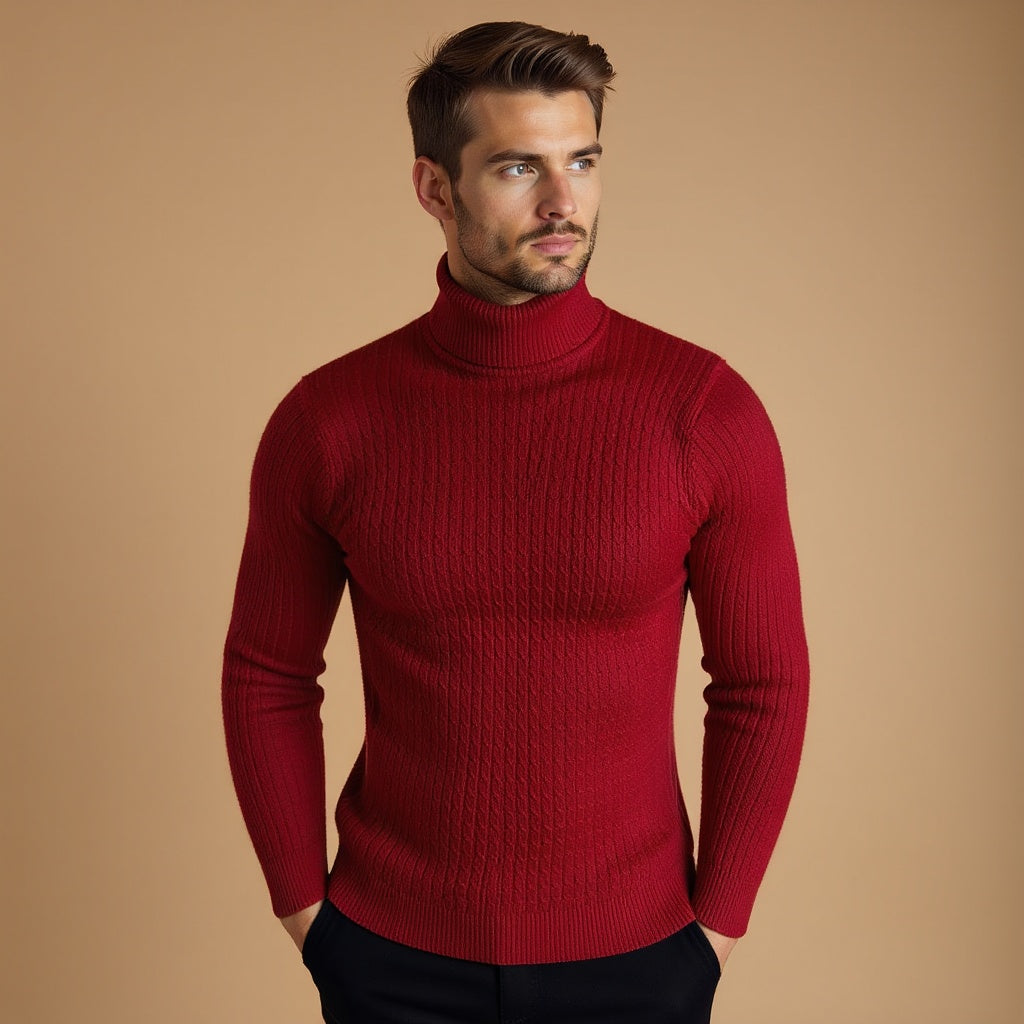 Conrad | Herren Strickpullover Rollkragen Zopfstrick 5