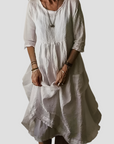 Damen Maxikleid aus 100% Leinen – Atmungsaktiv, Locker und Vielseitig 1