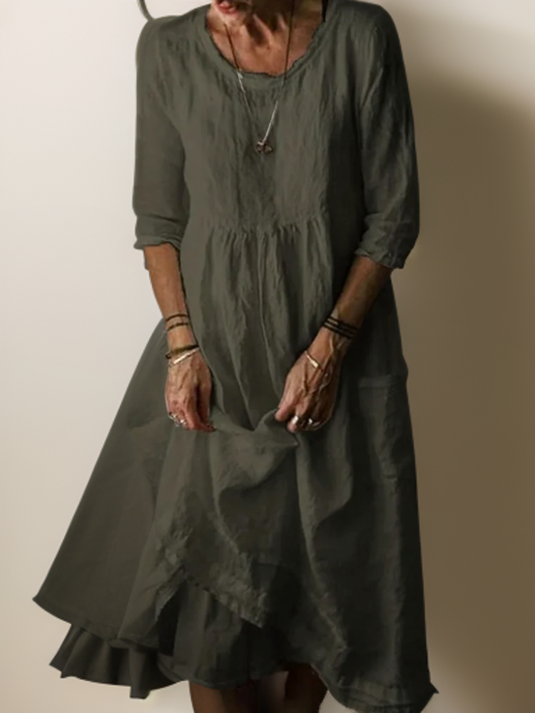 Damen Maxikleid aus 100% Leinen – Atmungsaktiv, Locker und Vielseitig 3