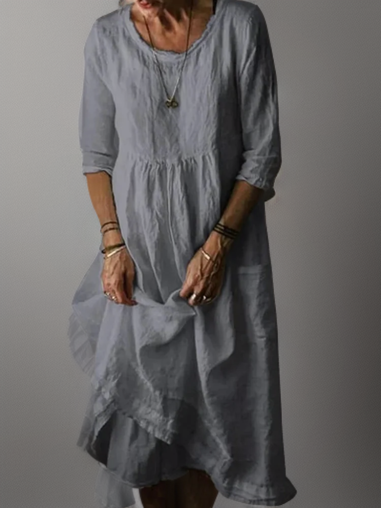 Damen Maxikleid aus 100% Leinen – Atmungsaktiv, Locker und Vielseitig 5