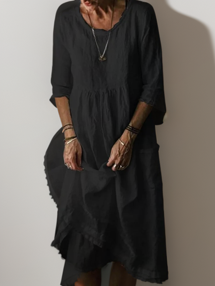 Damen Maxikleid aus 100% Leinen – Atmungsaktiv, Locker und Vielseitig 6