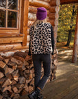 Damen Strickweste mit Leoparden-Print und Knopfverschluss 2