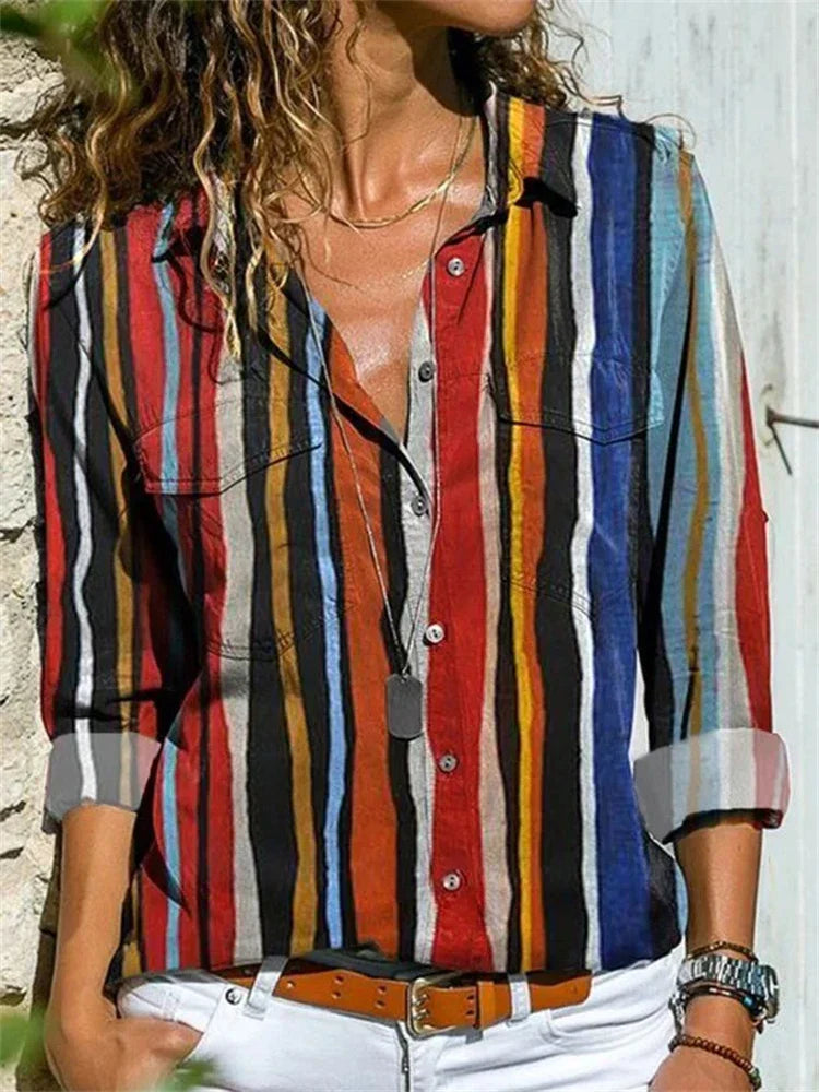Elegante Damenbluse aus Baumwollmischung – Femininer Schnitt, Vielseitig Kombinierbar, Ideal für Büro und Freizeit 3