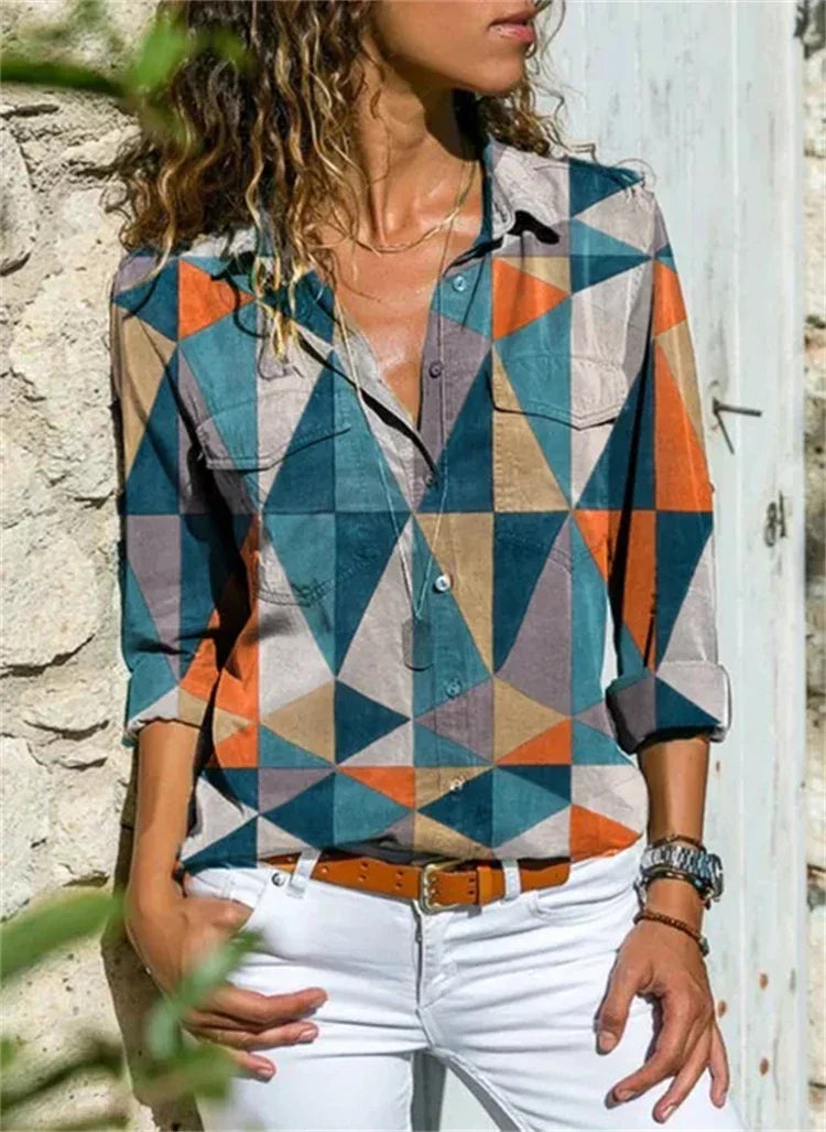 Elegante Damenbluse aus Baumwollmischung – Femininer Schnitt, Vielseitig Kombinierbar, Ideal für Büro und Freizeit 7