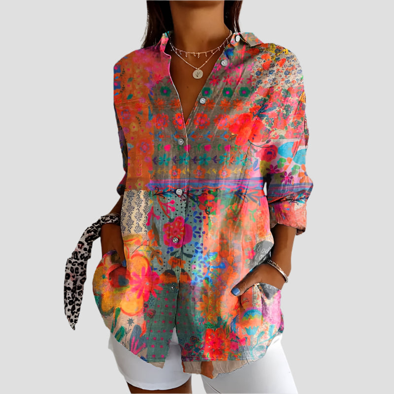 Elegante Blumenmuster Bluse für festliche Anlässe – Leicht und Atmungsaktiv 1