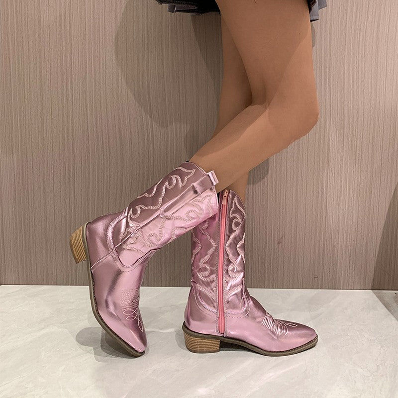 Elegante Cowboylaarzen mit metallic Look 3