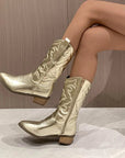 Elegante Cowboylaarzen mit metallic Look 4