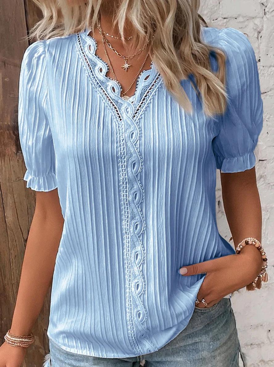 Elegante Damenbluse mit Puffärmeln für Festlichkeiten 3