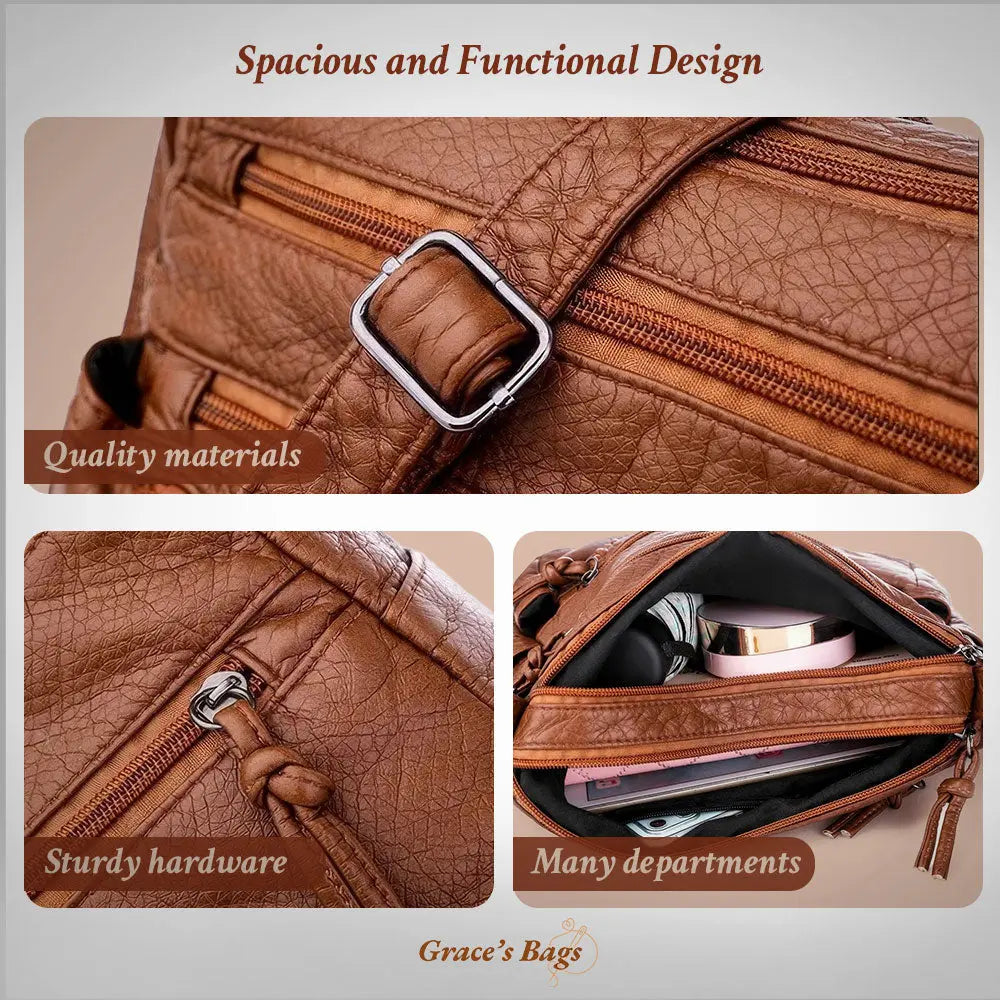 Elegante Handtasche aus weichem Leder 2