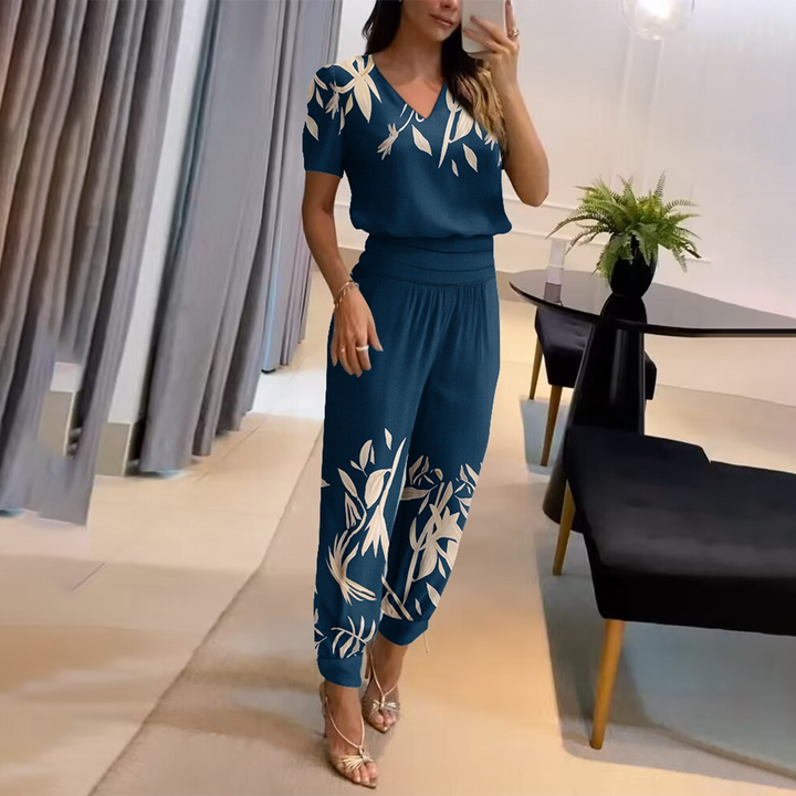 Eleganter Jumpsuit mit auffälligem Print und fließender Passform – Ideal für jeden Anlass 3