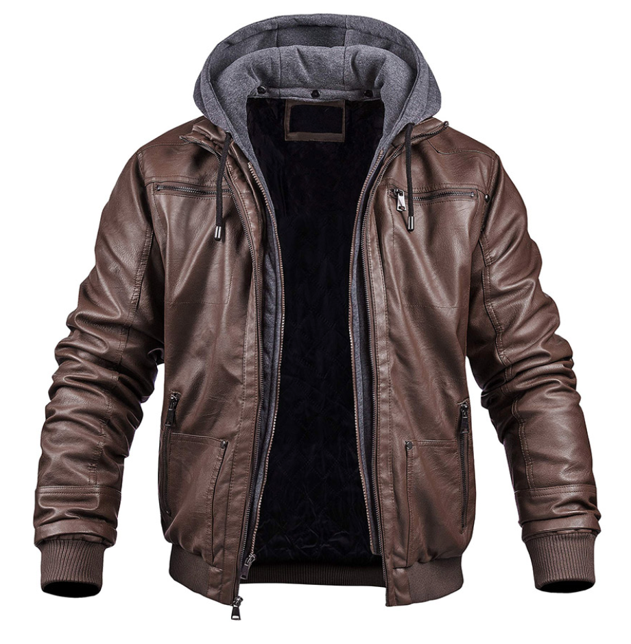 Elegante Lederjacke Herren mit Kapuze für jeden Tag 3
