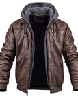 Elegante Lederjacke Herren mit Kapuze für jeden Tag 3