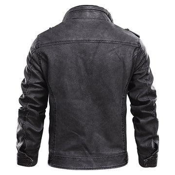 Elegante Lederjacke mit Stehkragen für Herren 1