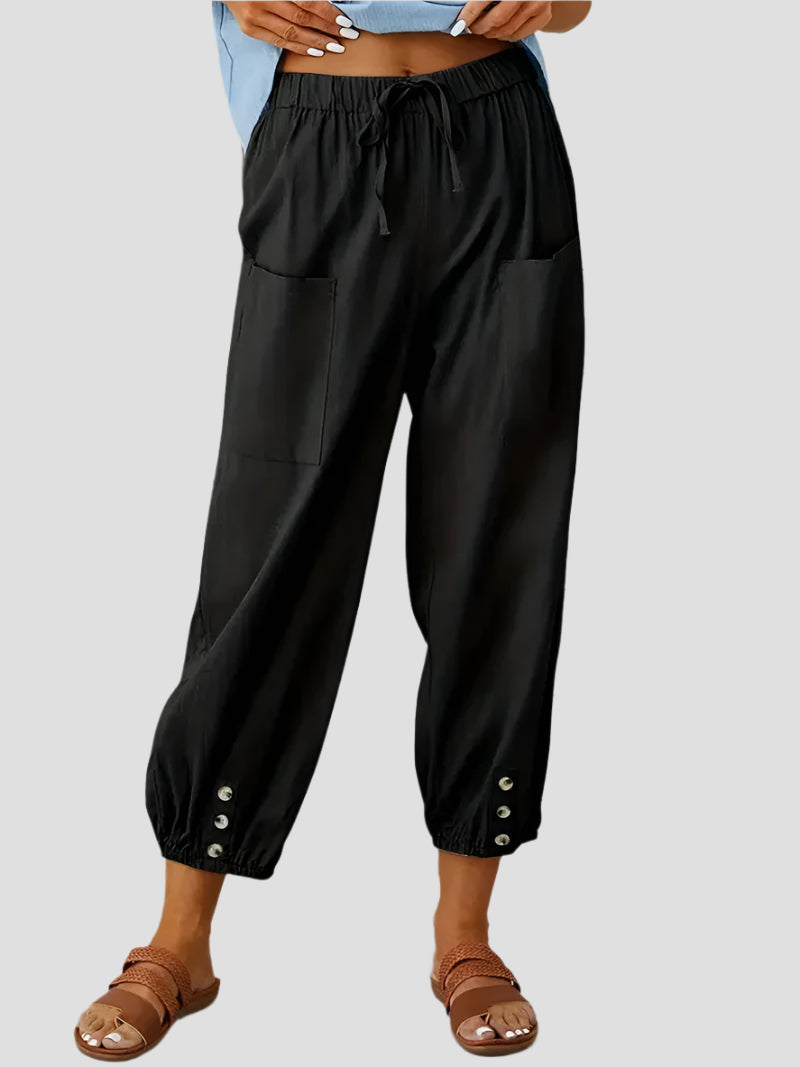 Elegante Leinenhose für Damen – Atmungsaktive Sommerhose mit Praktischen Taschen 1
