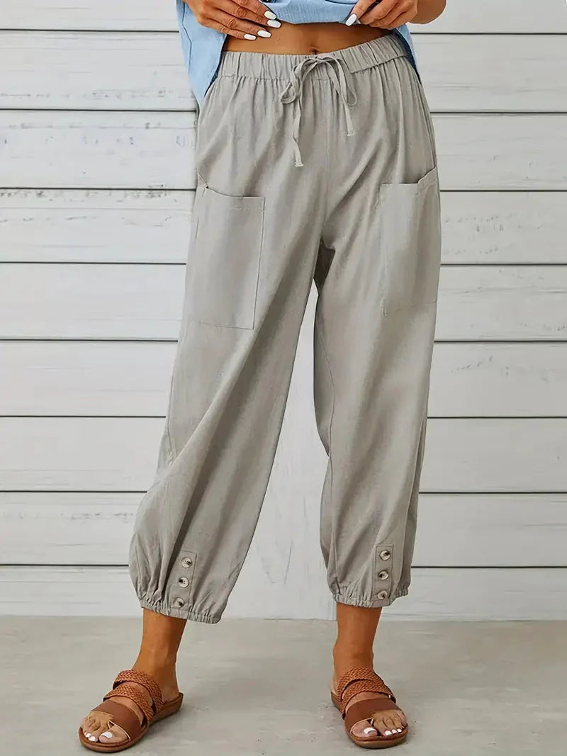 Elegante Leinenhose für Damen – Atmungsaktive Sommerhose mit Praktischen Taschen 2