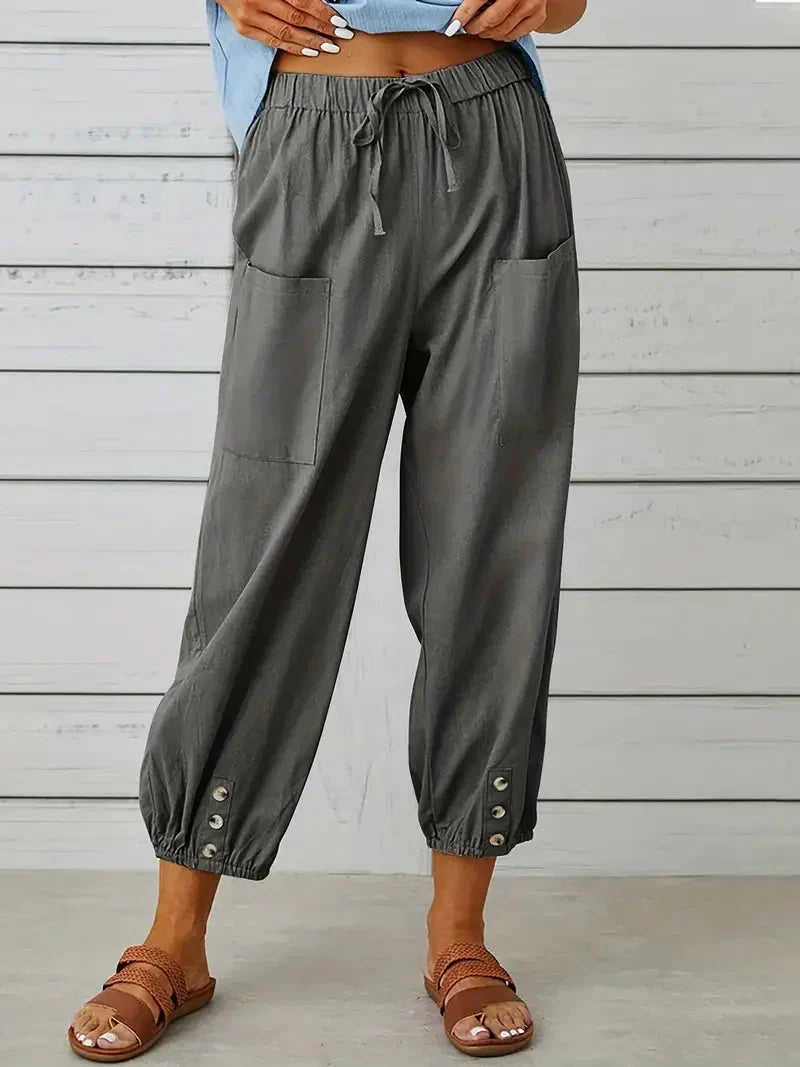 Elegante Leinenhose für Damen – Atmungsaktive Sommerhose mit Praktischen Taschen 3