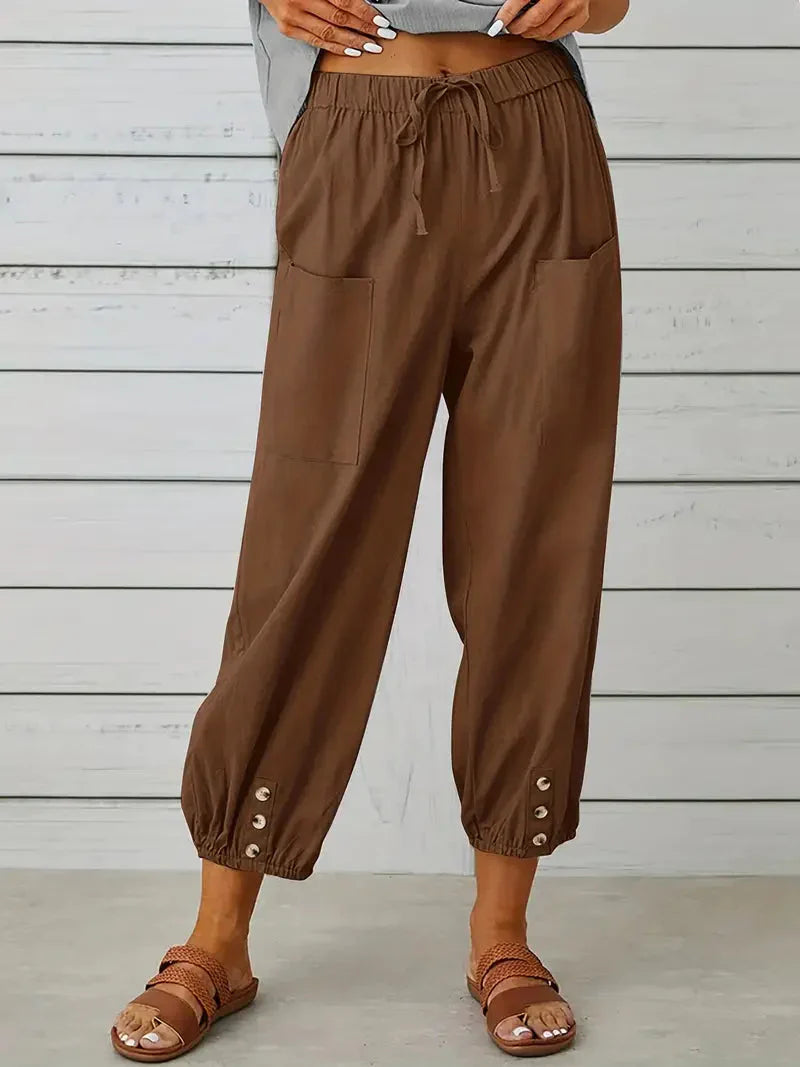 Elegante Leinenhose für Damen – Atmungsaktive Sommerhose mit Praktischen Taschen 4