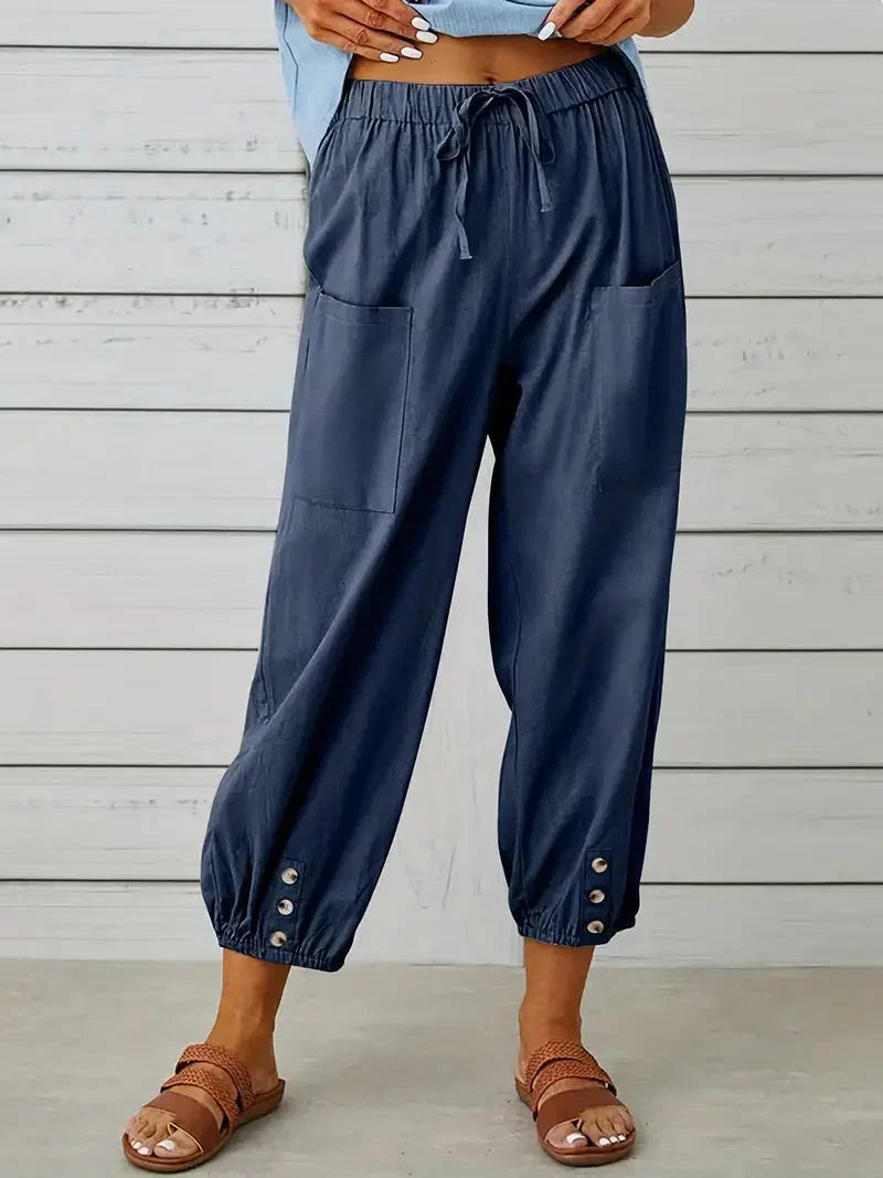 Elegante Leinenhose für Damen – Atmungsaktive Sommerhose mit Praktischen Taschen 5
