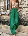 Elegante Leinenhose mit Lockerer Passform und Elastischem Bund – Atmungsaktive Damenhose 14