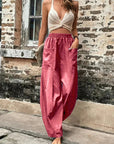 Elegante Leinenhose mit Lockerer Passform und Elastischem Bund – Atmungsaktive Damenhose 2
