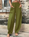 Elegante Leinenhose mit Lockerer Passform und Elastischem Bund – Atmungsaktive Damenhose 8
