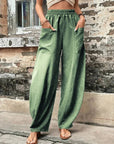 Elegante Leinenhose mit Lockerer Passform und Elastischem Bund – Atmungsaktive Damenhose 9
