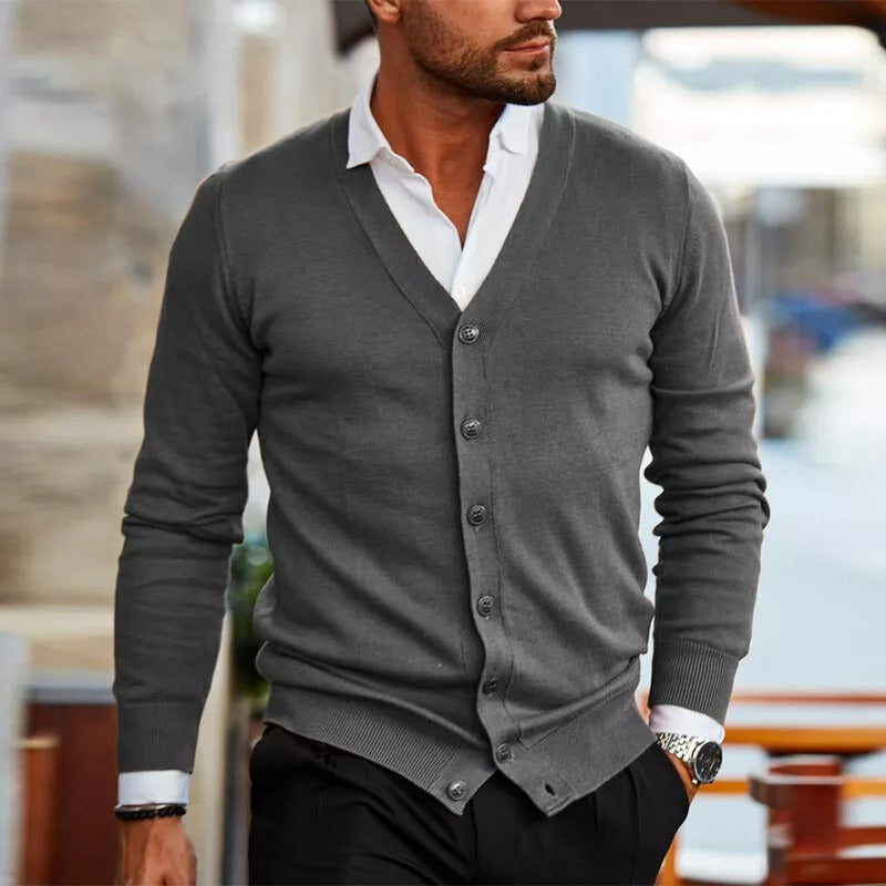 Elegante Strickjacke Herren mit V-Ausschnitt für Stil 1