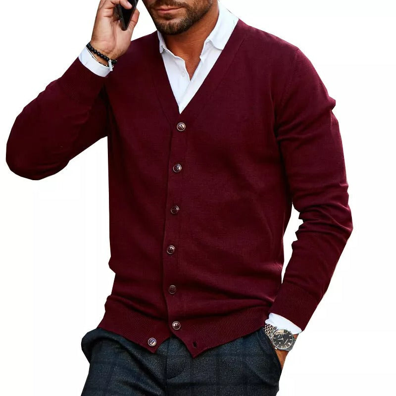 Elegante Strickjacke Herren mit V-Ausschnitt für Stil 2