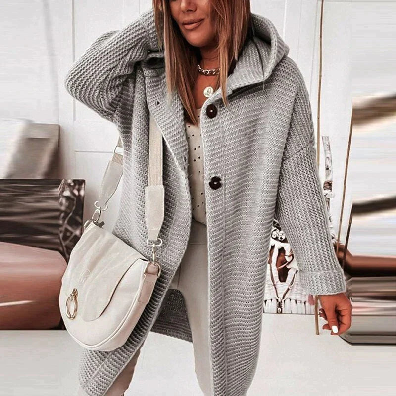 Elegante Strickjacke mit Kapuze für stilvolle Looks 0