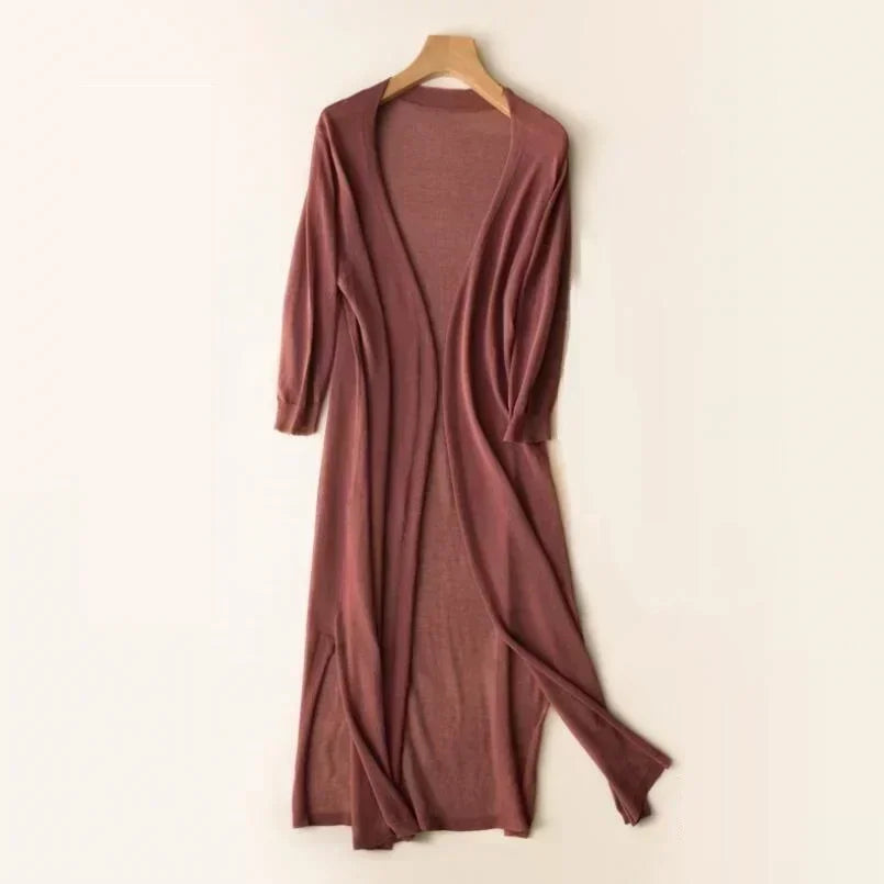 Elegante Strickjacke mit Offener Vorderseite 0