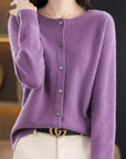 Elegante Strickjacke mit Rundhalsausschnitt für jeden Anlass 8