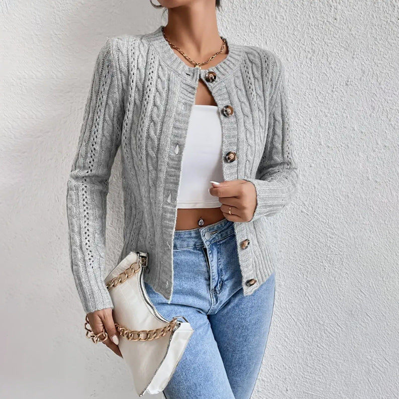 Elegante Strickjacke mit Weichem Kabelmuster 0