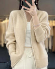 Elegante Strickjacke mit hohem Kragen 4
